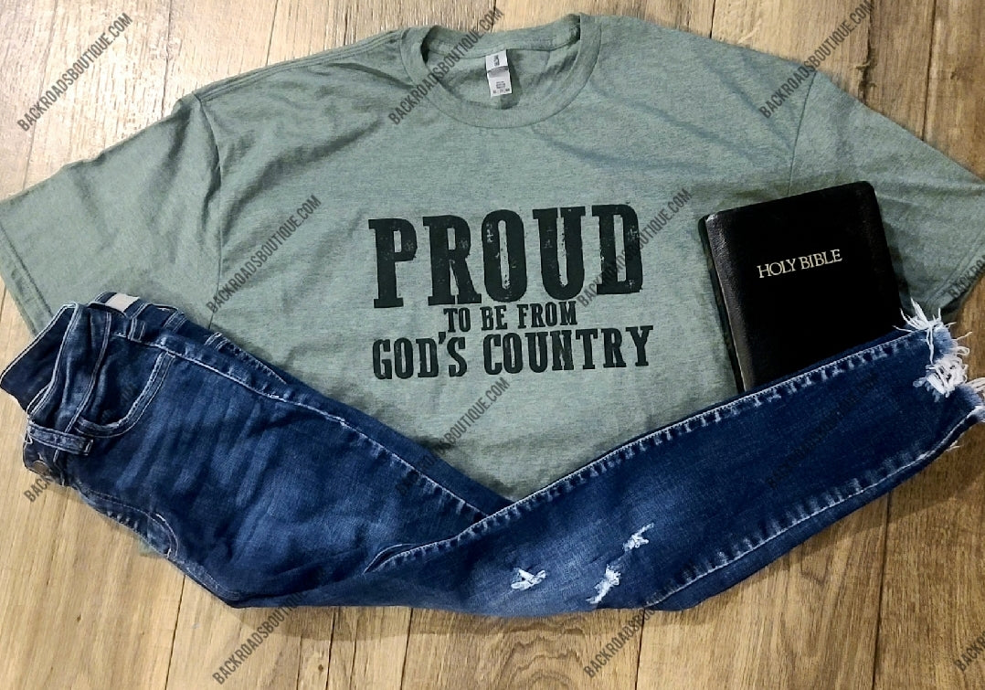 Proud To Be From God's Country Screen Print Transfer - 6 x 10 Inches